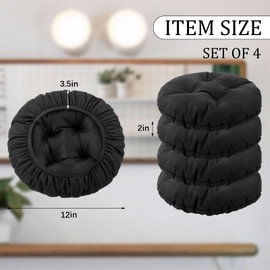 LYLNBYWK Bar Stool Covers Set of 4, Stool Covers Round with Elastic Band Pad, Soft Stool Seat Covers, Nonslip and Washable, 12 Inch, Beige