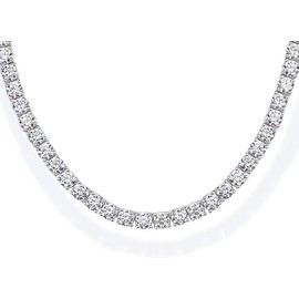 Fgnuay 14K Gold Plated 3mm Simulated Diamond Tennis Necklace for Women, Hip hop zircon tennis chain full diamond necklace accessory choker (Sizes 15" and 18")