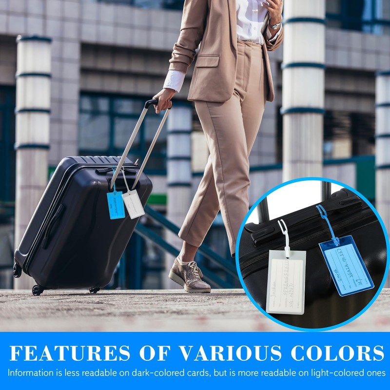 50 Pack Luggage Tags Suitcases PVC Travel Bag & Baggage