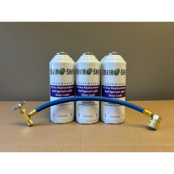 envirosafe R134 Replacement Refrigerant w/ Stop Leak 6 cans, w/