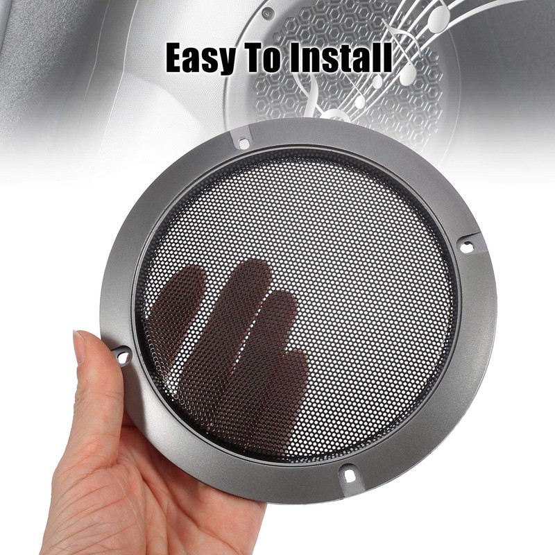 X AUTOHAUX 5" Titanium Tone Audio Speaker Cover Mesh Subwoofer