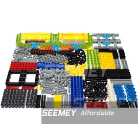 SEEMEY 430Pcs Beams-Pins-axle-Parts Set Compatible with Technic, Connector-Panel-Plate Modified-Frame liftarm-Bent-Thick Smooth-Bush (Random Colors)