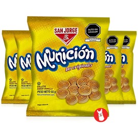 San Jorge Galletas Municion Vainilla | Peruvian Municion Vanilla Cookies 5 Pack