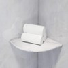 Adolif White Marble Corner Shelf,100% Natural Marble, Polished, 9"x9"x3/4", Big