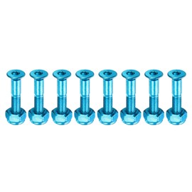 PATIKIL 1" Skateboard Hardware Bolts 8 Sets Carbon Steel Truck Mounting Screws Bolts Nuts Set for Skateboard Cruiser Blue