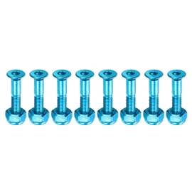 PATIKIL 1" Skateboard Hardware Bolts 8 Sets Carbon Steel Truck Mounting Screws Bolts Nuts Set for Skateboard Cruiser Blue