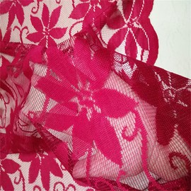 BMIDRUT Red Lace Crochet Doilies Tablecloths Vintage Polyester Crochet Tablecloths Rectangle Table Cloth Topper Wedding Party Kitchen Table Decoration (152 x 228 cm)