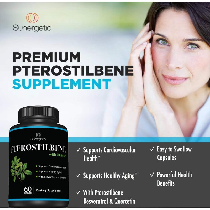 Premium Pterostilbene Supplement – Pterostilbene with Resveratrol & Quercetin –