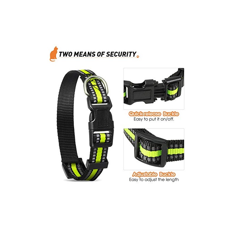 3 Pieces Dog Collar Reflective Dog Collar Nylon Dog Collar