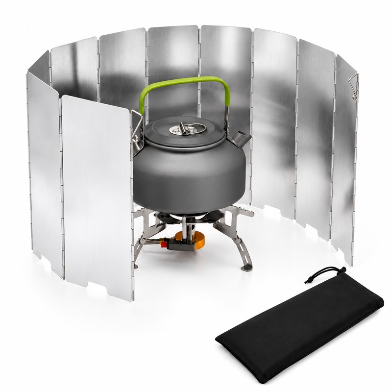 Aluminum Camping Stove Wind Shield for Outdoor Cooking – Multi-Panel