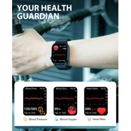 Smart Watch, Infrared True Blood Oxygen Monitor, 2.04-inch AMOLED Display, Heart Rate Sleep Pressure Monitoring, 136+ Sports Modes, IP68 Waterproof Fitness Tracker, Compatible with Android and iOS