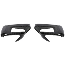 Savadicar 2-Piece Carbon Fiber Finish Side Mirror Cover Trim Set for 2021-Present Ford F150, Door Mirror Housing Accent, Exterior Styling Upgrade Accessories