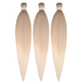 Ombre Ash Blonde Braiding Hair Pre stretched Kanekalon Braiding Hair Extensions Feed in Braids