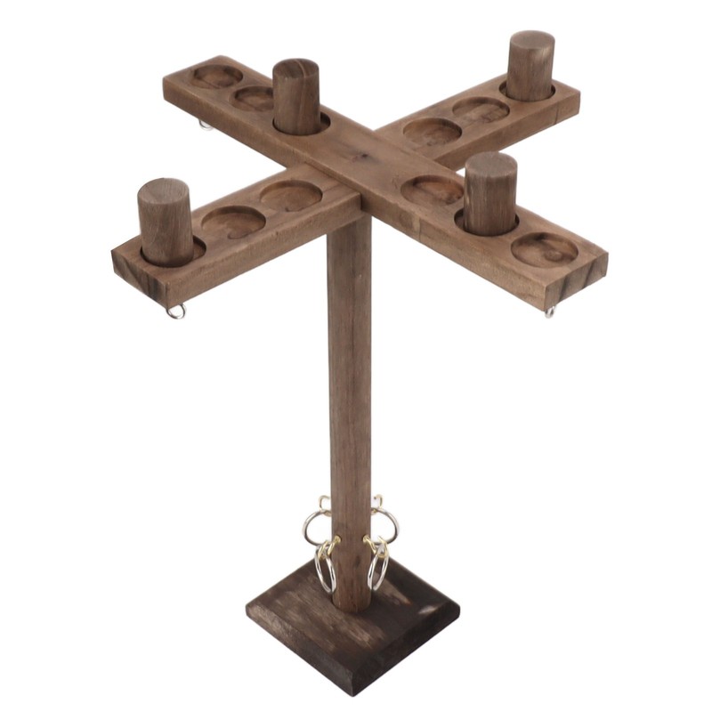 Hook and Ring Game for Four Players Wooden Hooks Fast