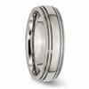 Solid Titanium Grooved and Beaded Edge 6mm Plain Classic Wedding