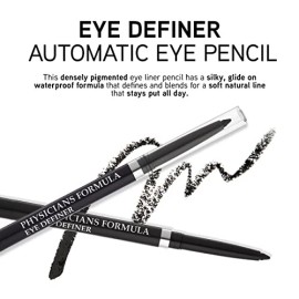 Ultra Black Waterproof Eyeliner Pencil with Sharpener Hypoallergenic Eye Makeup