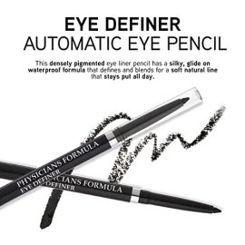 Ultra Black Waterproof Eyeliner Pencil with Sharpener Hypoallergenic Eye Makeup