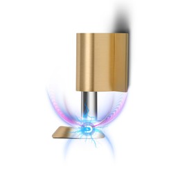 Yagman 2 Pack Magnetic Door Stoppers Retractable Bottom of Door Holder No Drilling Mount Floor Door Stop with Screws and Adhesive Catch Door Keep Door Open Brushed Gold BG-2