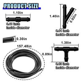 Universal Car Windshield Washer Hose Kit, 4M/13Ft Rubber Washer Fluid Hose with 30 Pcs Hose Connectors for Most Car Water Pump and Nozzles, Auto Windshield Wash Repair Accessories Kit