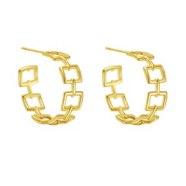 Gold Hoop Earrings for Women Trendy 14k Gold Plated Lightweight Hoop Earrings Gift Jewelry (gold)