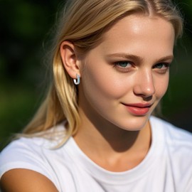 HOPEEZZ Mountain Earrings S925 Sterling Silver Turquoise Hoop Earrings Hypoallergenic, 20*20, Sterling Silver, No Gemstone