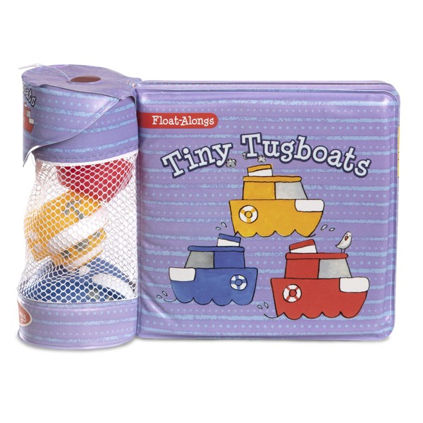 Melissa & Doug 41203 Libro Infantil Tiny Tugboats para Baño en Inglés con 3 Juguetes que Flotan