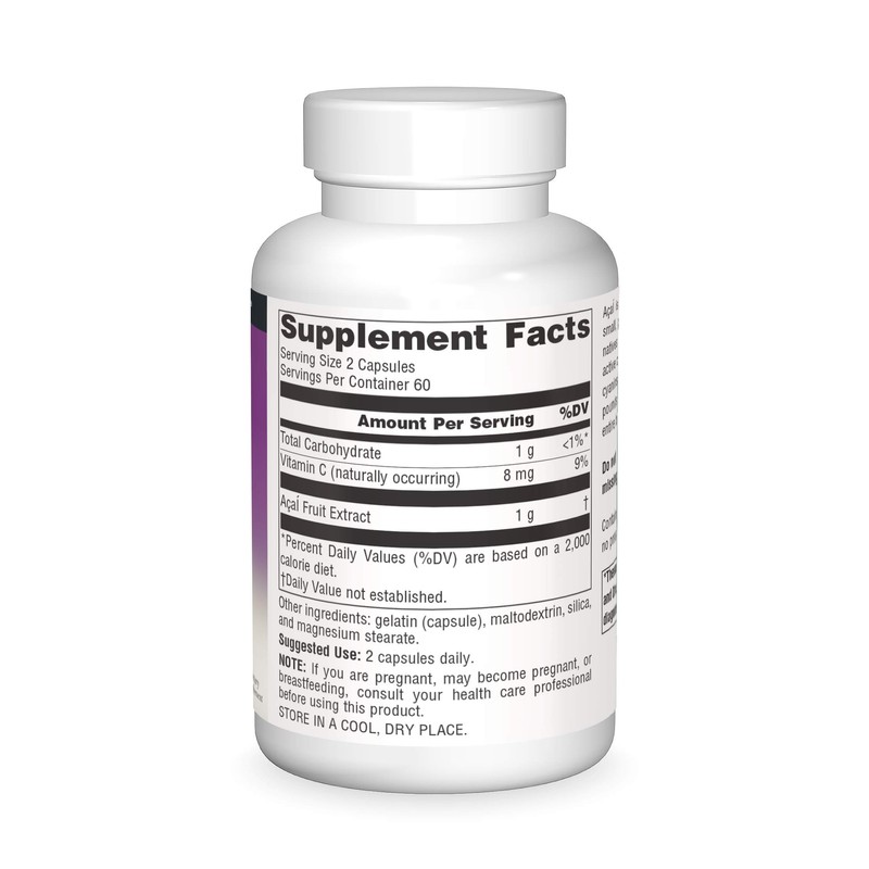 Source Naturals Acai Extract 500 Mg Capsule, 120 Count