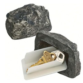 CATOR 1 x Key Stone Big Mountain Key Hiding Place for Outdoors, Imitation Stone with Secret Compartment, Artificial Stone for Geocaching, Key Hiding Place in Stone Look, Fake Stone, Artificial