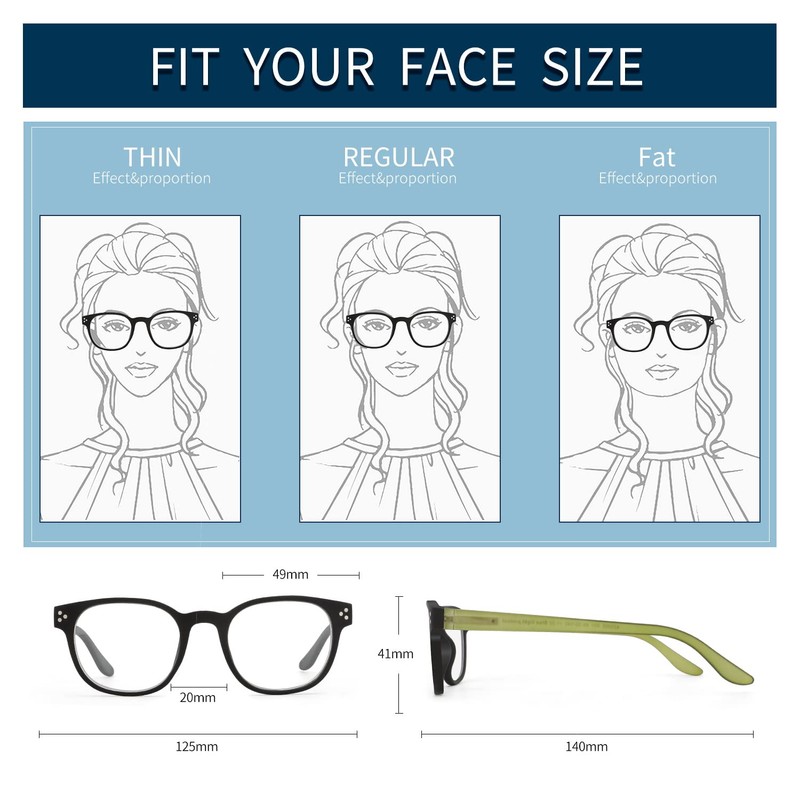 BLUEMOKY Blue Light Blocking Reading Glasses for Women Men, Small