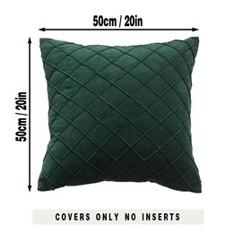 GONOVE Velvet Cushion Covers 50X50cm Soft Decorative Dark Green Throw Pillow Cases Pack of 2 Square Pillow Covers Pillowcases with Invisible Zipper for Home Couch Sofa Bed