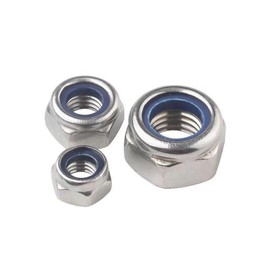 M18-2.25 Lock Nuts, M18 Nylon Insert Locknuts 304 Stainless Self Clinching Nuts, Bright Finish, Full Thread Nylock Nuts,3Pcs