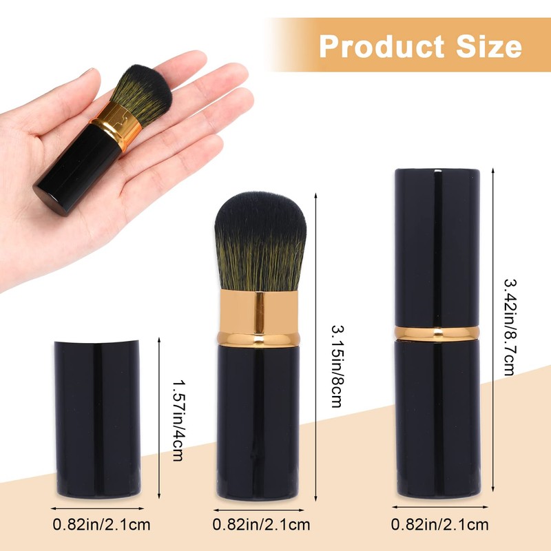 Pack of 2 Retractable Makeup Brushes, Portable Blush Brush, Liquid