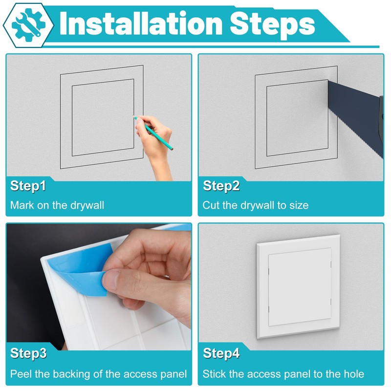 Chiligent Self-Adhesive Access Panel, 10" x 10" Access Door, Plastic