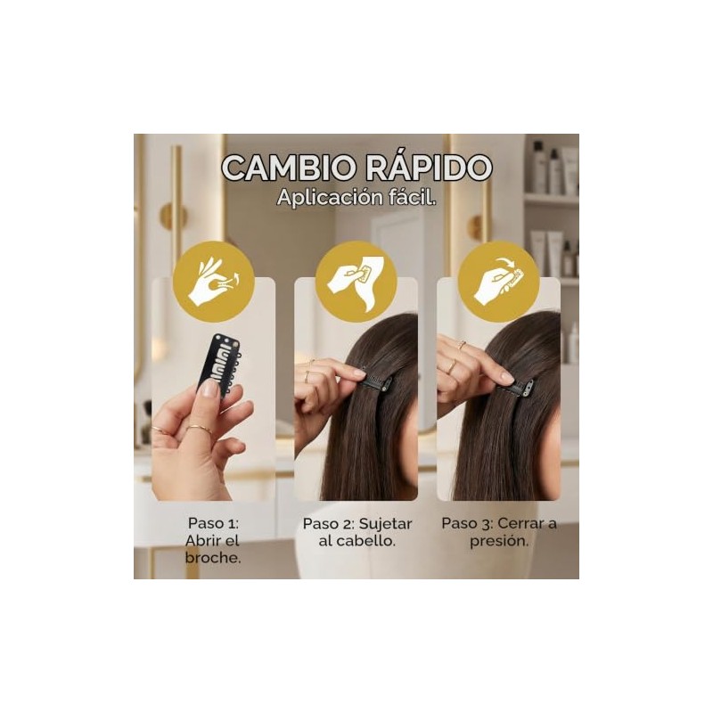 50 Clips Cucas Para Extensiones De Cabello y Pelucas 32mm