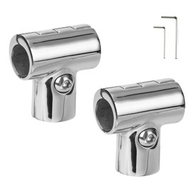 ODYSUNRAL Marine Boat Hand Rail Detachable Tee for 1 inch Tubing, Heavy Duty 90 Degree 316 Stainless Steel Hinged Handrail Tee Fitting(2-Pack)