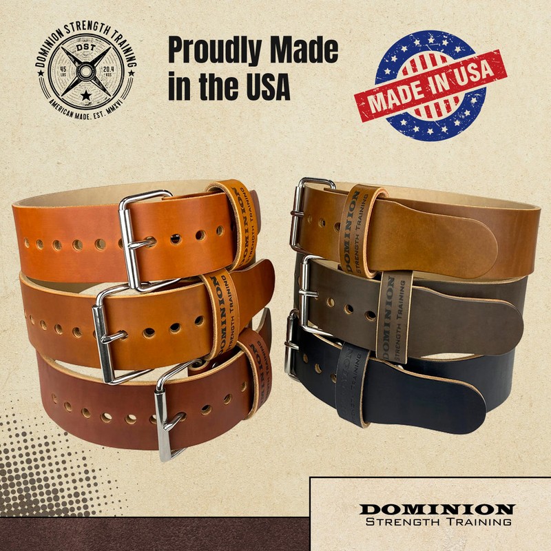 Dominion Strength Training Hand-Dyed Walnut 3 Inch Single Ply Belts