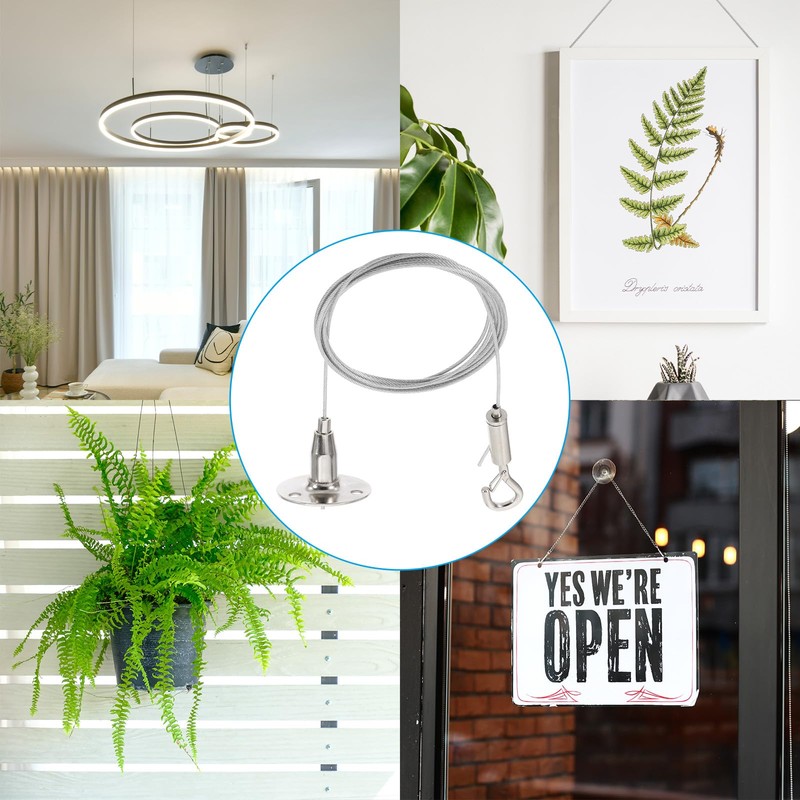 PATIKIL 4 Pcs Adjustable Picture Hanging Wire Kit, 2m/6.6ft Fit
