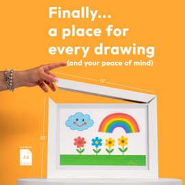 Artkiddo 8.5×11 Kids Art Frame - Front Loading Kids Artwork Frames Changeable - Holds 250 Artworks - Ideal for Magazines, Family Photos, Kids' Artwork, Certificates & More! White