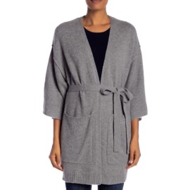 Halogen Belted Cashmere Kimono Grey NWT $225