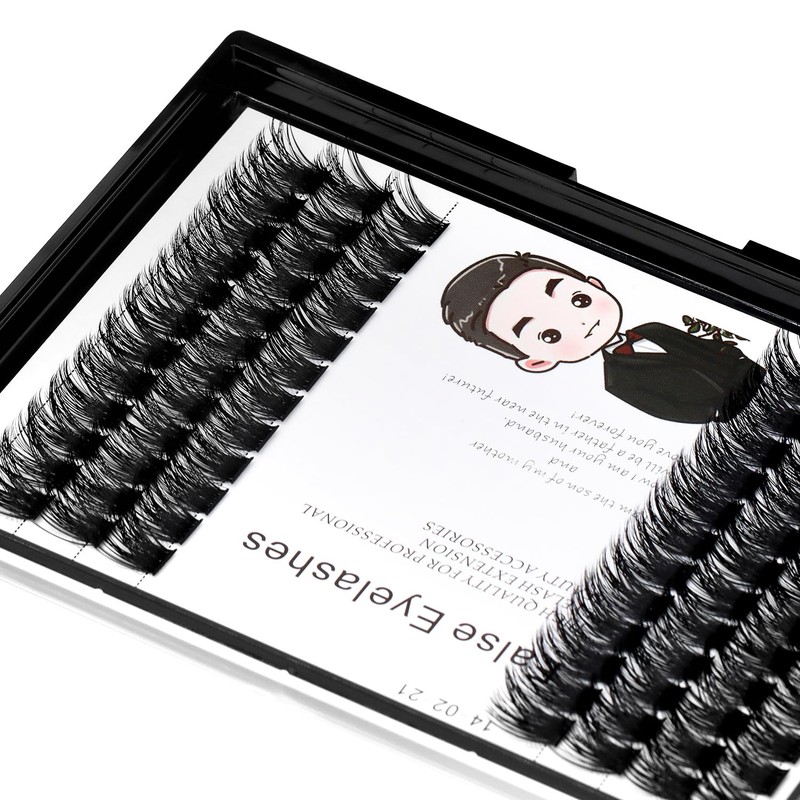 Bodermincer 84 Clusters D Curl Wide Cluster False Eyelash Volume