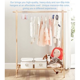 Vivva Kids Hangers Non Slip Not Plastic, [10 Pack] Stainless Steel Children Cloth Durable Baby Hangers for Closet - Perfect Infant Toddler Hanger(Cream)