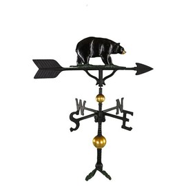 Montague Metal Products 32-Inch Deluxe Weathervane with Color Bear Ornament