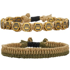 Dazylleco Mens Bracelets Beaded Braided Rope Bracelets Set for Men Mens Jewellery(Crown Yellow)
