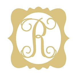 Alice Monogram Unfinished Wood Home Decor Everyday Decor Door Hanger MDF Shaped Canvas Style 1 (24", R)