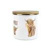 Purely Home Highland Cow Sugar Canister - White Metal Enamel