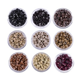 500pcs Silicone Lined Micro Links Rings Beads Hair Feather Extensions 5.0x3.0x3.0 mm Hair Beads(Blonde)