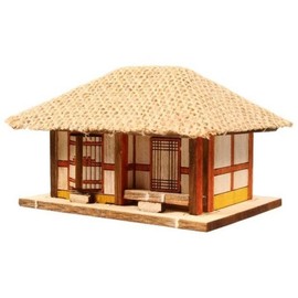 (Hottracks) DIY Wooden Model Assembly Kit HO 2-Skip Thatched House YM-611 / (핫트랙스)DIY 나무 모형 조립 키트 HO 초가2칸 YM-611