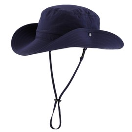 Decentron UPF 50+ Protection Sun Hat Men Waterproof Bucket Hat for Fishing Hiking Camping Navy Blue