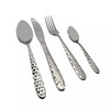 LunaLux Cutlery Set Hammered Silver 16-Piece Stainless Steel Flatware BestWayDigital