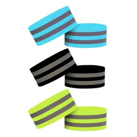 TPZORJX Pack of 6 Bicycle Trouser Clips, Elastic Reflective Band with Velcro Fastening, Reflective Safety Bracelet, Trouser Protection Bicycle with Strong Reflective Strips for Cycling, Jogging